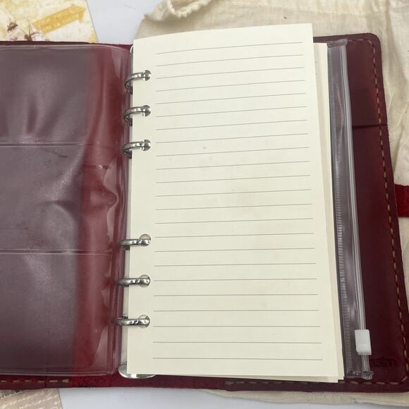 Robrasim Notebook Red Leather Bound Refillable Handmade Travel Photo Journal New - Picture 7 of 9